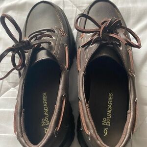 No Boundaries Womans Dark Brown Boat Shoes